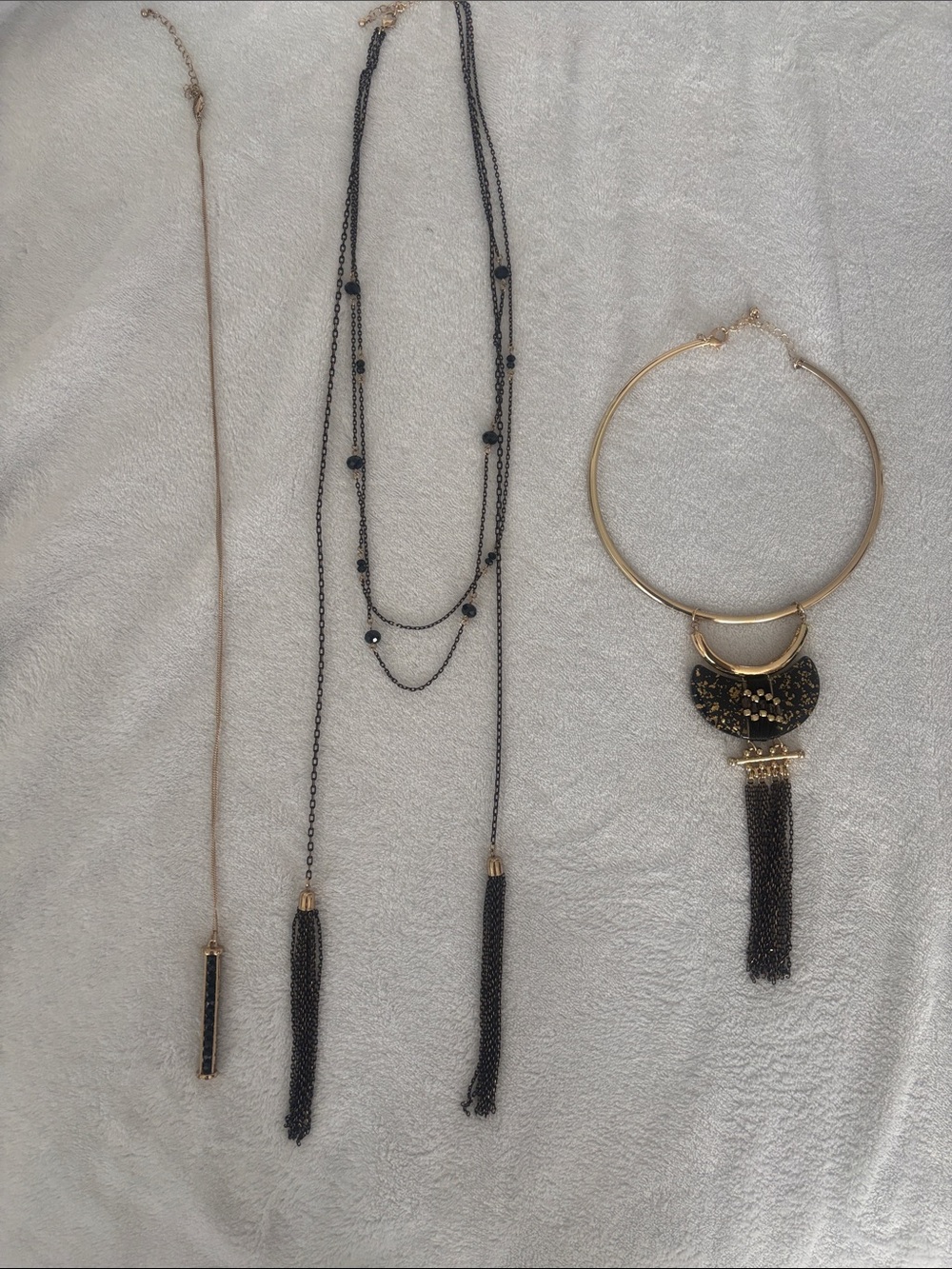 Lot of Black and Gold Necklaces